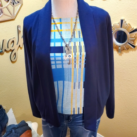 Summer & Sage Navy Blue Open Cardifgan sz M - Picture 2 of 15